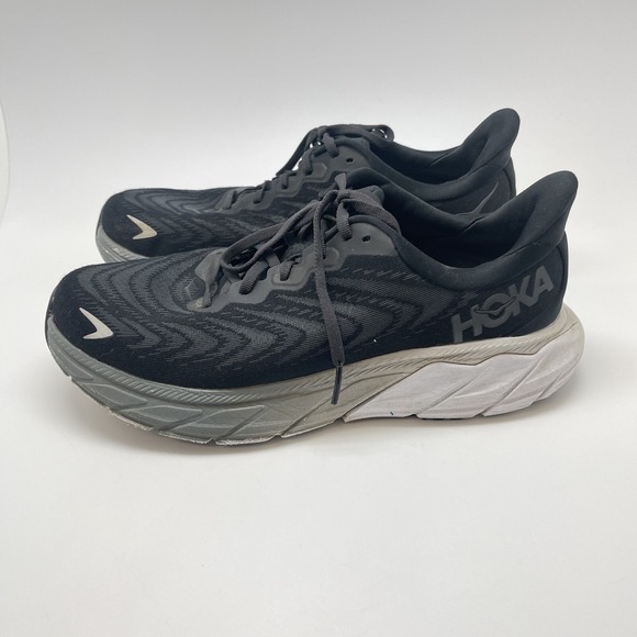 Hoka One One Sneakers Womens 10 B Arahi 6 1123195 BWHT Black Running Gym Shoes - Picture 3 of 12